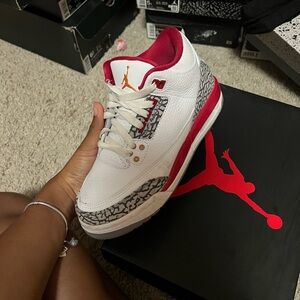 Jordan White and Red Basketball Sneakers